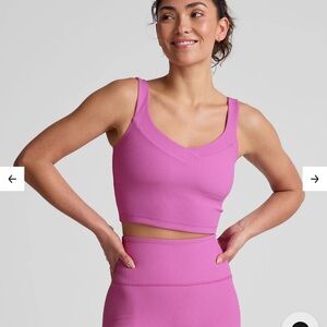 Beyond Yoga Impulse Ribbed Cropped Tank Sunset Violet Medium Womens Active NWT